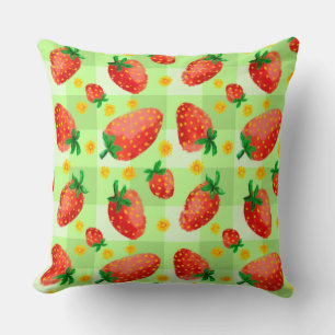 Coussin Fraises et marguerites douillettes
