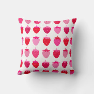Coussin Fraises Rose Et Rouge
