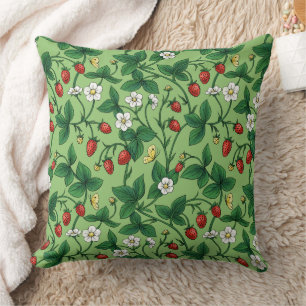 Coussin Fraises sauvages rouge/jaune/vert/