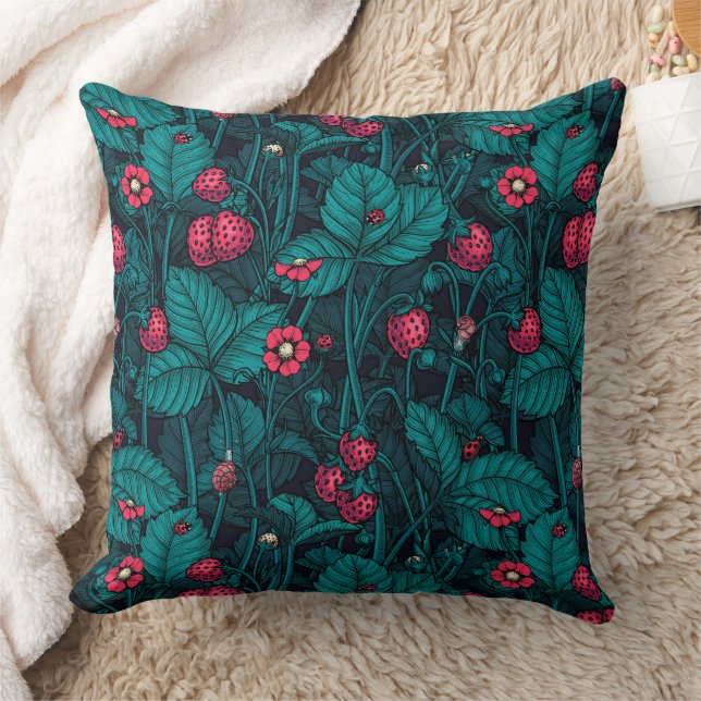 Coussin Fraises sauvages, rouges et bleues (Couverture)