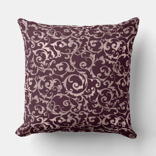 Coussin Framboise et Or Rose Élégant Tourbillon Princesse