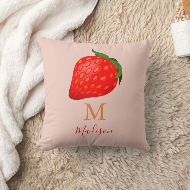 Coussin Framboise | Monogramme initial (Couverture)