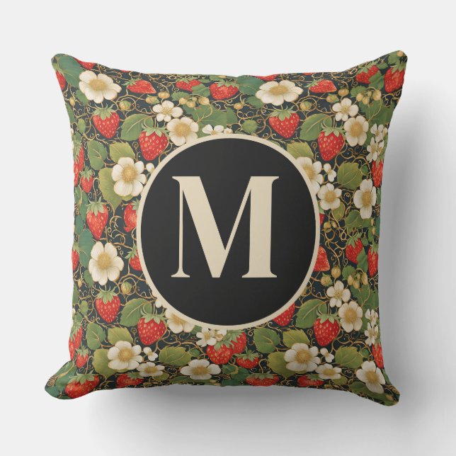 Coussin Framboise Monogramme Personnalisée (Recto)