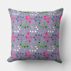 Coussin Framboise multicolore simple motif rétro années 6