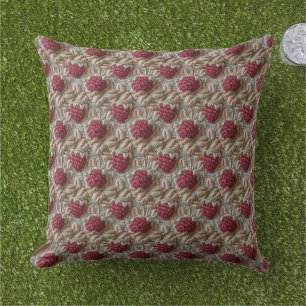 Coussin Framboises au Crochet Fruit