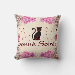 Coussin Français : Bonne Soiree