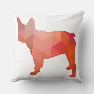 Coussin Français Bulldog coloré silhouette géométrique