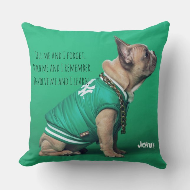 Coussin Français Bulldog Meilleur devis Nom personnalisé (Recto)
