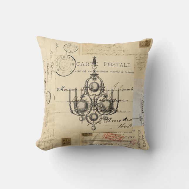 Coussin français de cartes postales de lustre (Recto)