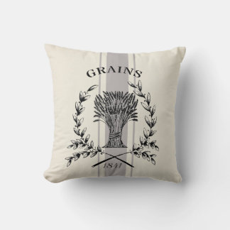Coussin Français Farmhouse grain vintage wreath faux lin