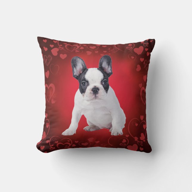 Coussin Français love chiot (Recto)