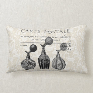 Coussin français vintage de bouteilles de parfum