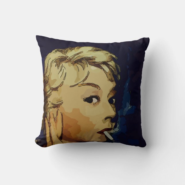 Coussin France Abstraite avec Cigarette (Recto)