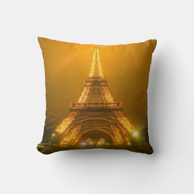 Coussin France, Paris. Tour Eiffel illuminée à 3 (Recto)