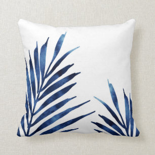 Coussin Frances Palm Indigo