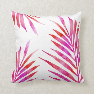 Coussin Franges de paume rose rouge