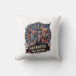 Coussin Frankenstein patriotique brute de liberté horreur
