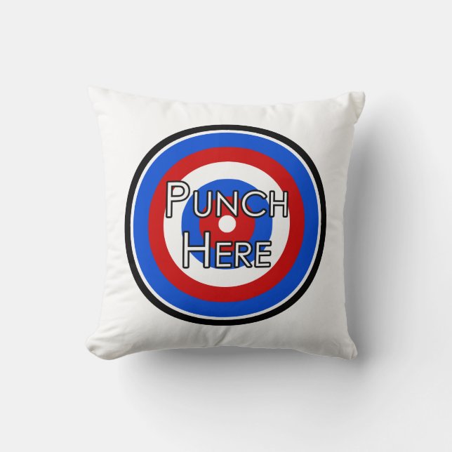 Coussin "Frappez ici" (Recto)