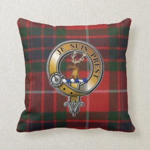 Coussin Fraser Lovat Tartan & Badge