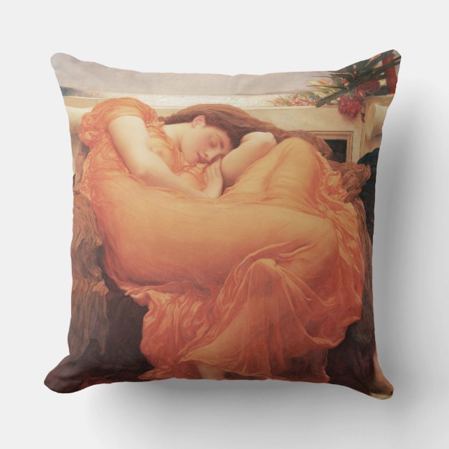 Coussin Frédéric Lord Leighton Flaming Juin Art Carré (Recto)