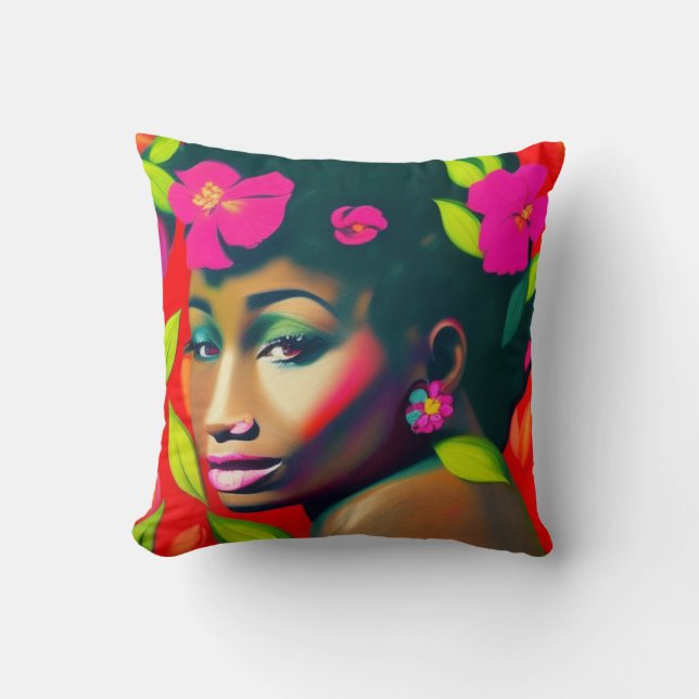 Coussin Frédéricka Abstraite Africaine Américaine (Recto)