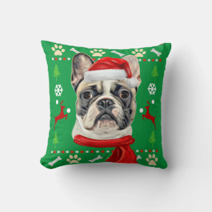 Coussin French Buldog Mauvais Noël