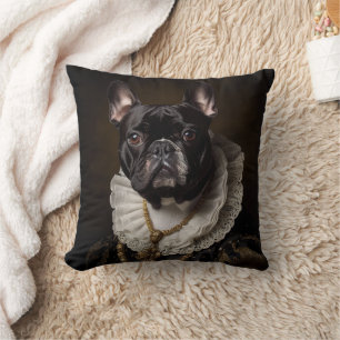 Coussin French Buldog Portrait Renaissance Funny Pet Mom