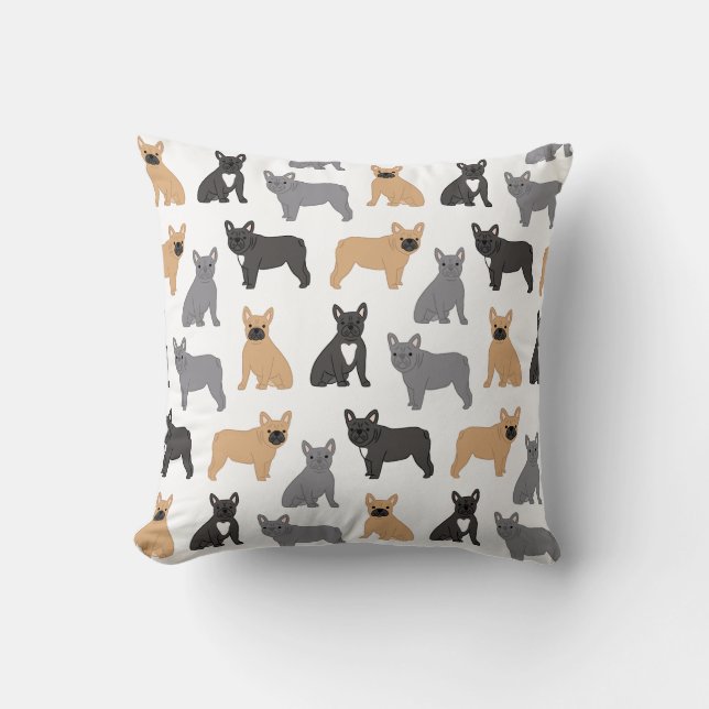Coussin French Bulldog - Choisissez votre couleur ! (Recto)