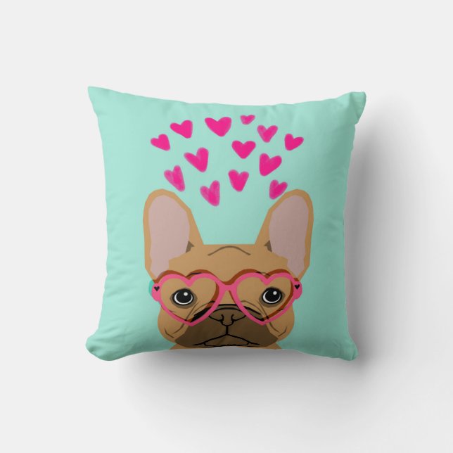 Coussin French Bulldog - Les célèbres valentines adorent l (Recto)