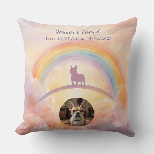 Coussin French Bulldog Rainbow Bridge Memorial Throw (Recto)