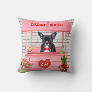 Coussin French Bulldog Valentine's Day Kissing Booth