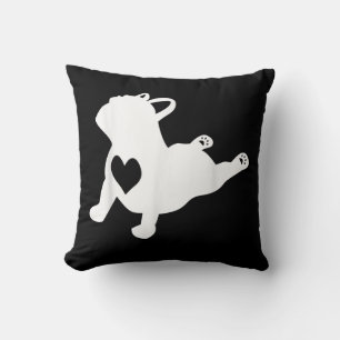 Coussin French Bulldog Yoga Pose Amour Coeur Cadeau