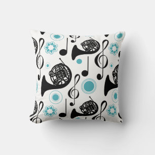 Coussin French Horn Player Cadeau Notes Musique Band Orche