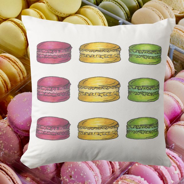 Coussin French Macarons Paris Boulangerie Pâtisserie Desse (Créateur téléchargé)