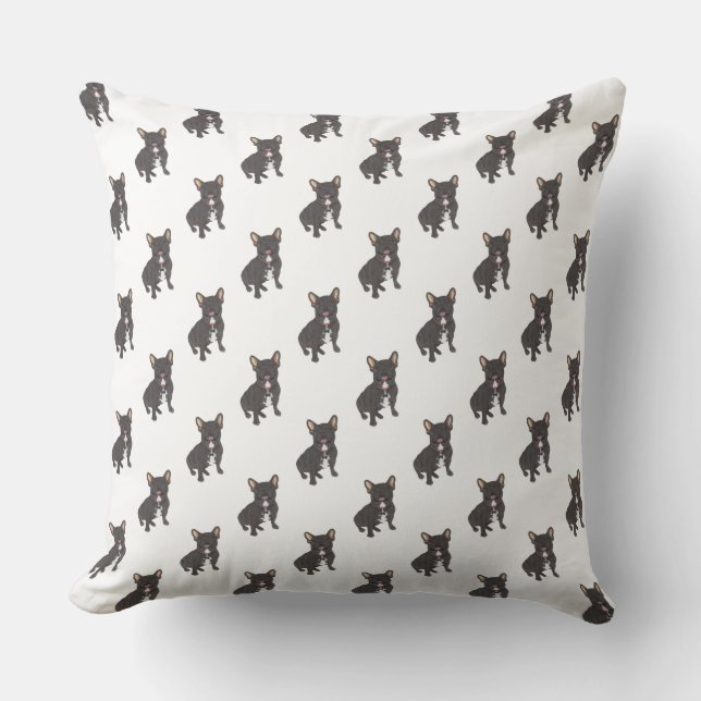 Coussin Frenchie (Brindille noire) (Recto)