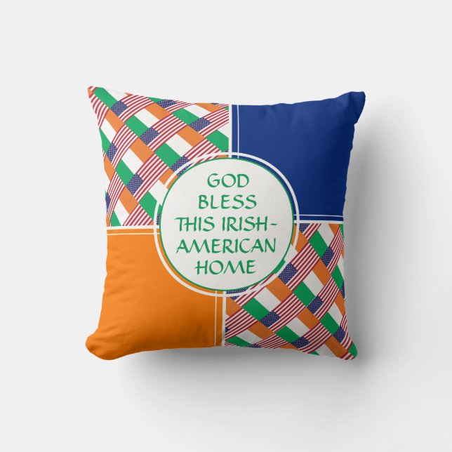 Coussin FRÈRE IRLANDAISE-AMÉRICAINE | Patriotique | MAISON (Recto)