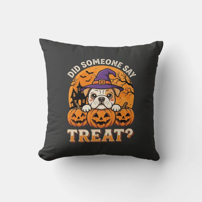 Coussin Friandise pour chien Halloween Design Bulldog Citr (Recto)