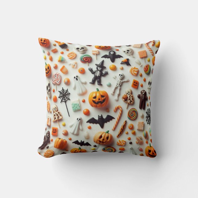 Coussin Friandises d'Halloween (Recto)