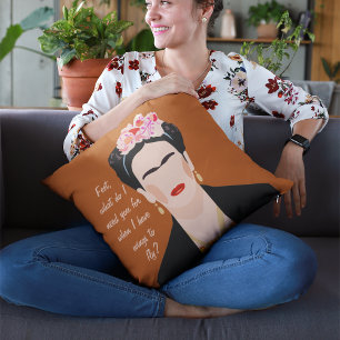 Coussin Frida Kahlo Citation Portrait Unique Design Art