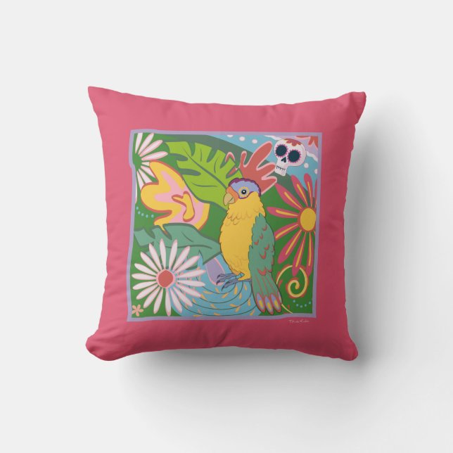 Coussin Frida Kahlo Parrot Graphic (Recto)