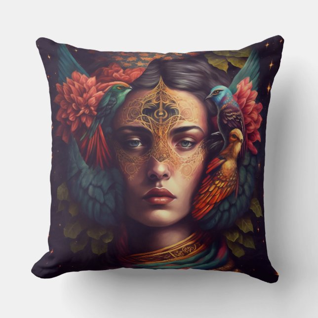 Coussin FRIDA KAHLO Reine de la Jungle (Recto)