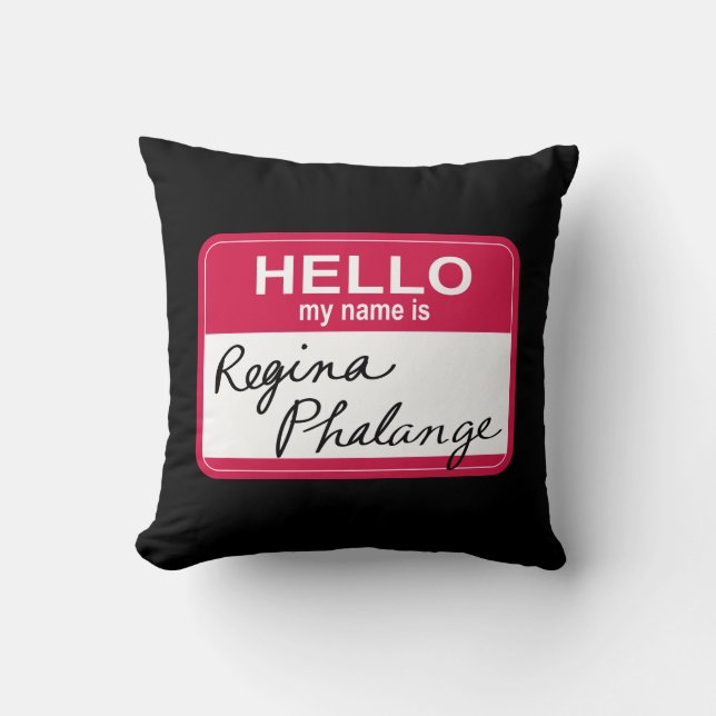 Coussin FRIENDS™ | Bonjour Mon nom est Regina Phalange (Recto)