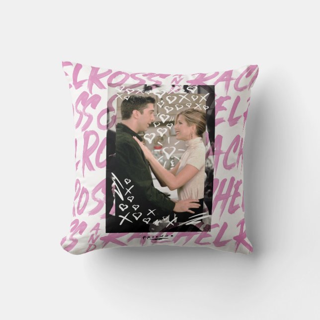Coussin FRIENDS™ | Ross Et Rachel Doodled Hearts (Recto)