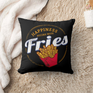 Coussin Fries Chips Snack Pomme de terre Vintage ou frites