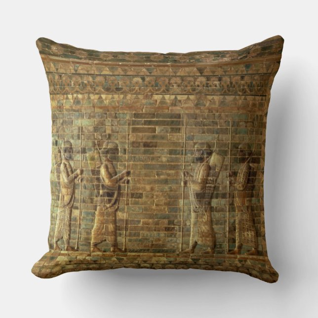 Coussin Frise des archers de la garde du roi persan, pour (Recto)