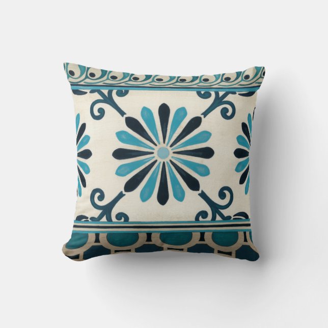 Coussin Frise Indigo II non embellie (Recto)