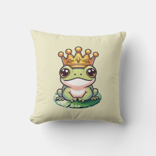 Coussin Frog Prince in Gold Crown Fairytale Nursery Room