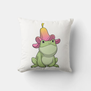 Coussin Frog with Plumeria