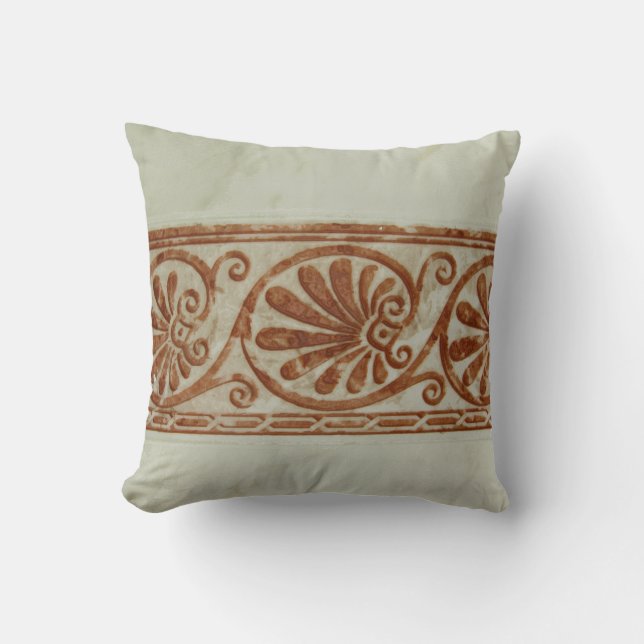 Coussin Frontière Brown méditerranéenne ornementale (Recto)