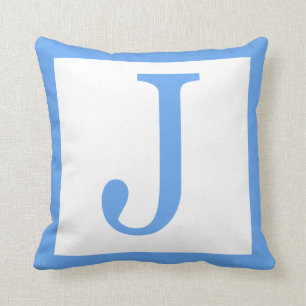 Coussin Frontière de bleus layette de la lettre J